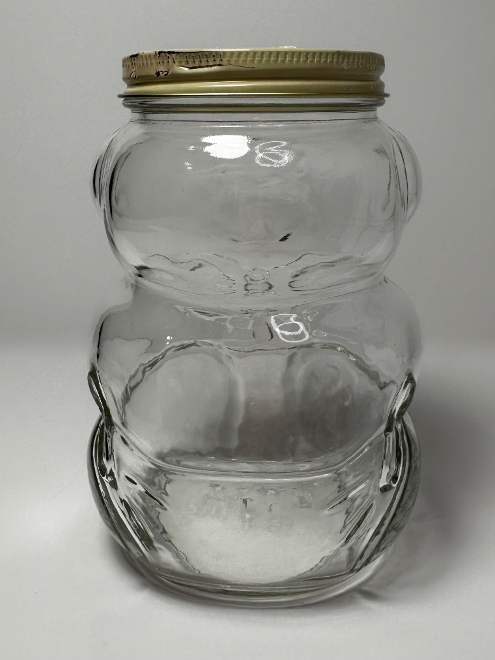 Vintage 1988 Kraft Glass Honey Bear Jar 750g Clear Figural Storage Jar Canada - Picture 3 of 8
